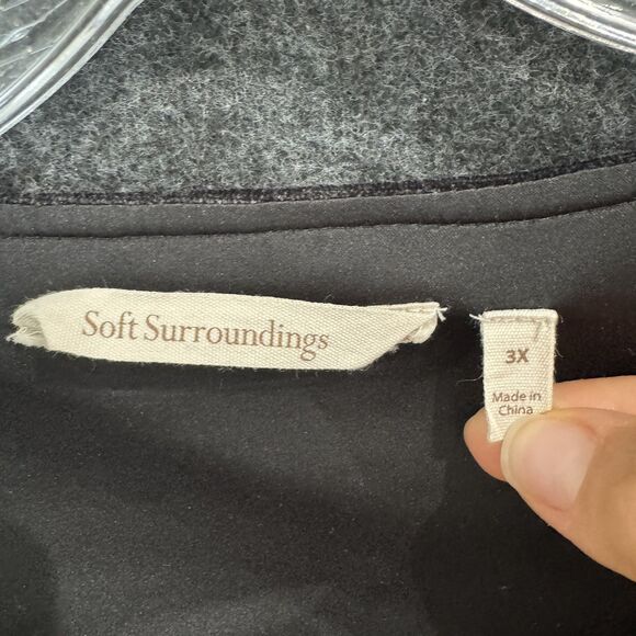 Soft Surroundings Jacket Women's 3X Black Button Front Velvet Textured Top Plus - Picture 3 of 7